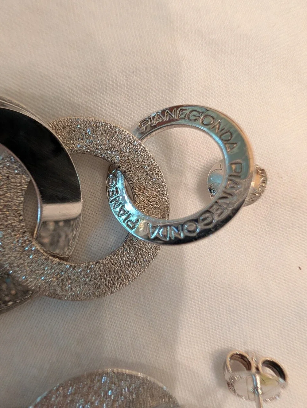 Pianegonda Sterling Silver Italian Hoop Drop Earrings - Women's Jewelry